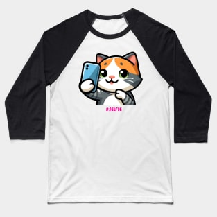 Cat Selfie Baseball T-Shirt